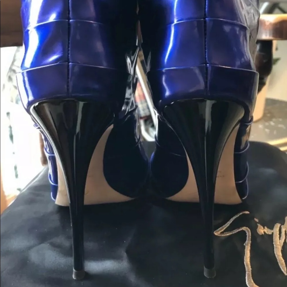 Giuseppe Zanotti Metallic Peep-toe Booties 39.5 - Picture 5 of 8